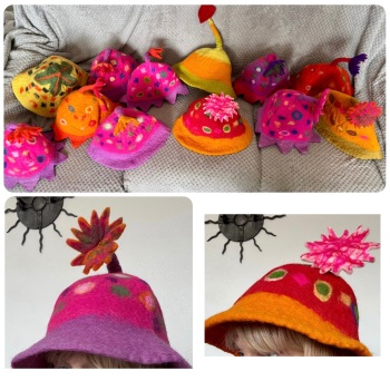 Job lot funky handmade felt hats from Nepal x 12