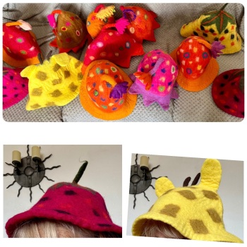 Job lot funky handmade felt hats from Nepal x 12