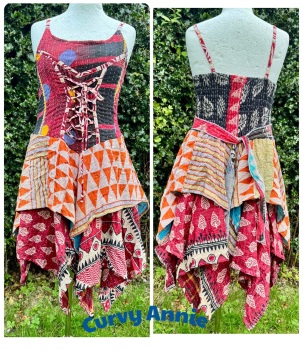 Gorgeous  Kantha Rhiannon pixie hem dress