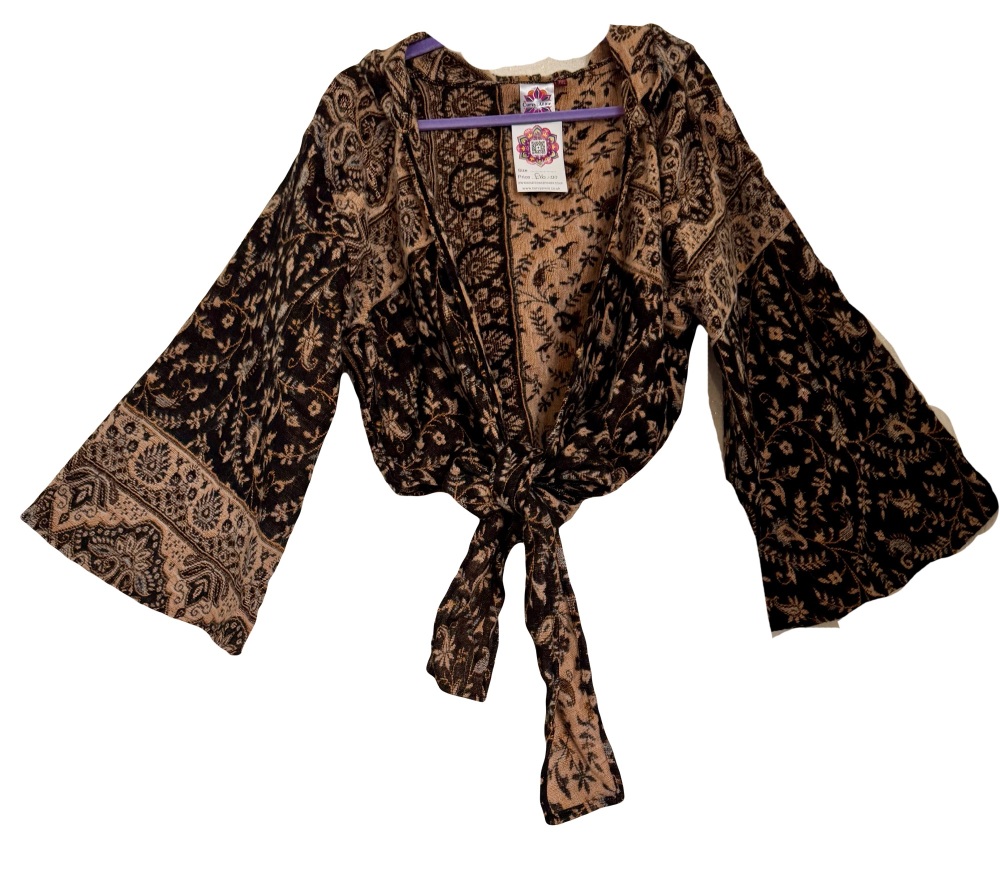 Snuggly tie front hooded  top 14-18
