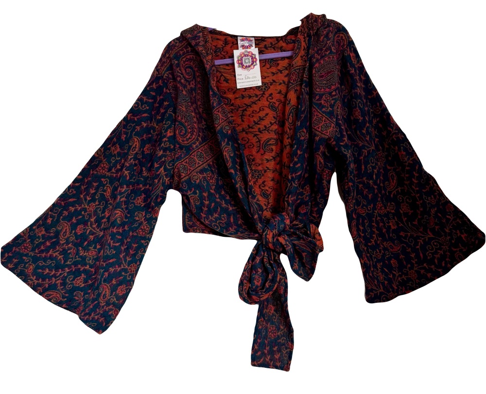 Snuggly tie front hooded  top 14-18