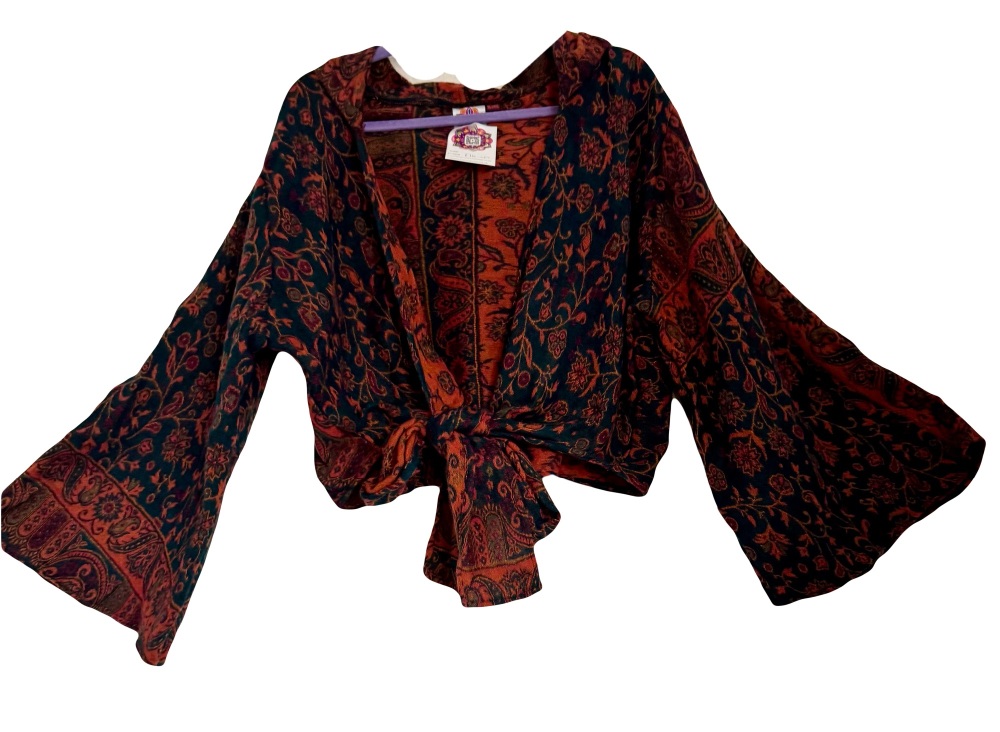 Snuggly tie front hooded  top 14-18