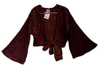 Snuggly tie front hooded  top 14-18