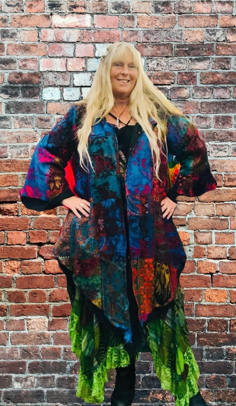 Fae goddess Sennon  cashmelon patchwork pixie hem jacket [curvy size]