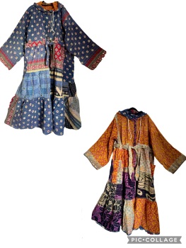 Eden goddess Reversible Kantha hooded robe