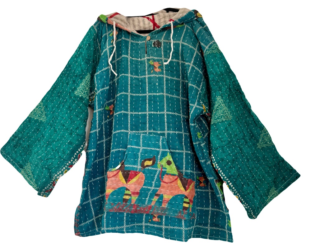 Reversible Kantha Joani  hoody (52 inches bust )