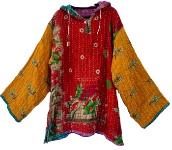 Reversible Kantha Joani  hoody (52 inches bust )