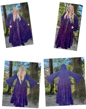 Belladonna goddess pixie hood velvety robe