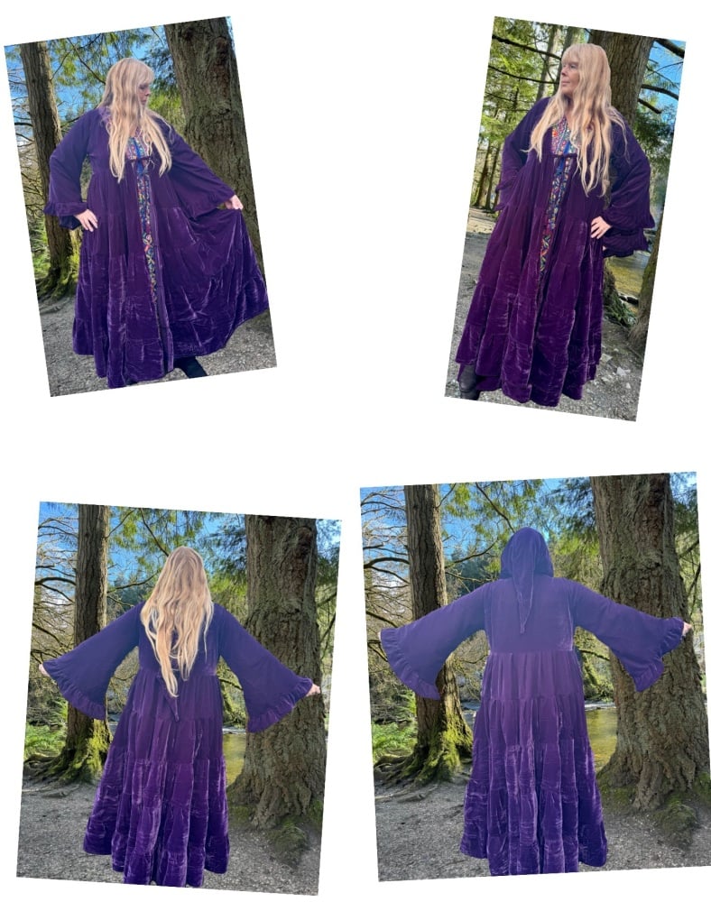 Belladonna goddess pixie hood velvety robe