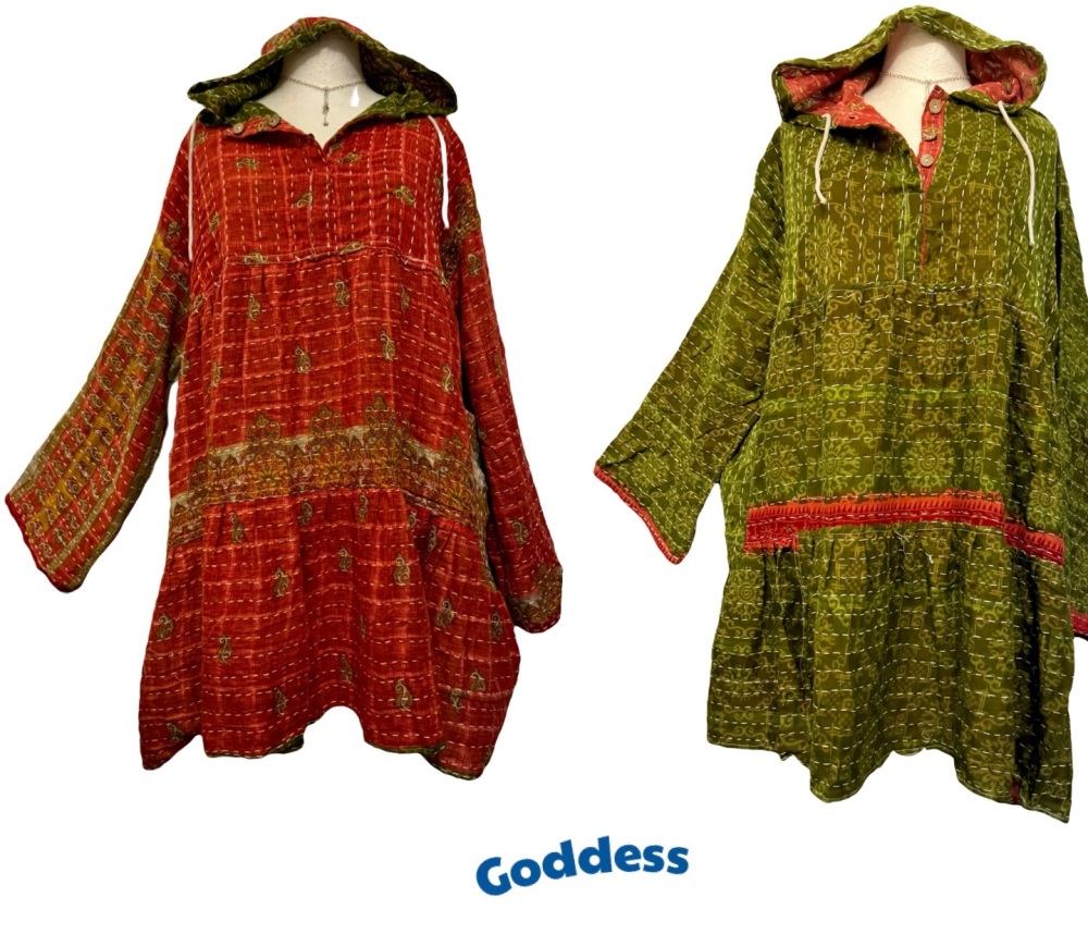 Reversible Kantha Lola prairie smock dress