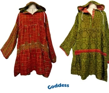54 inch bust/Reversible Kantha Lola prairie smock dress
