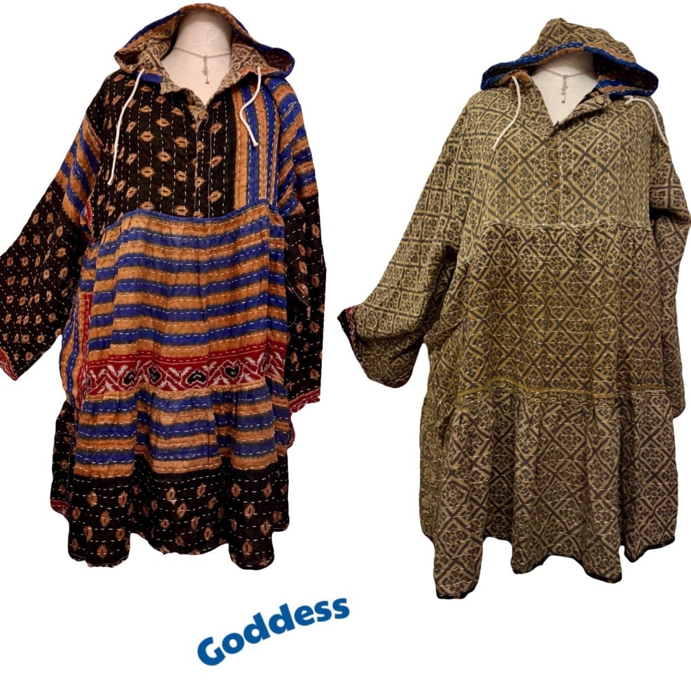 Reversible Kantha Lola prairie smock dress