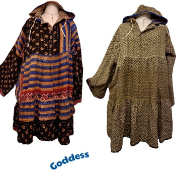 54 inch bust/ Reversible Kantha Lola prairie smock dress