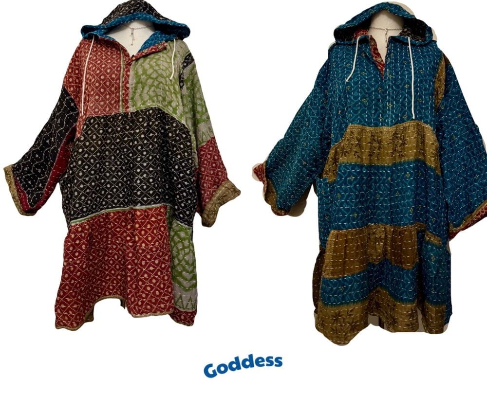Reversible Kantha Lola prairie smock dress