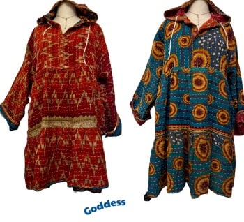 54 inch bust / Reversible Kantha Lola prairie smock dress