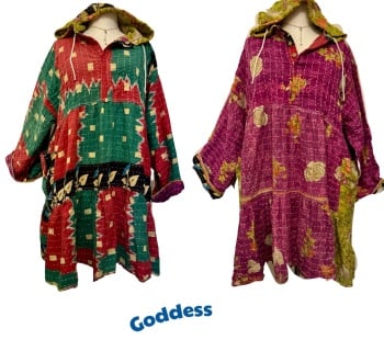 54 inch bust /Reversible Kantha Lola prairie smock dress
