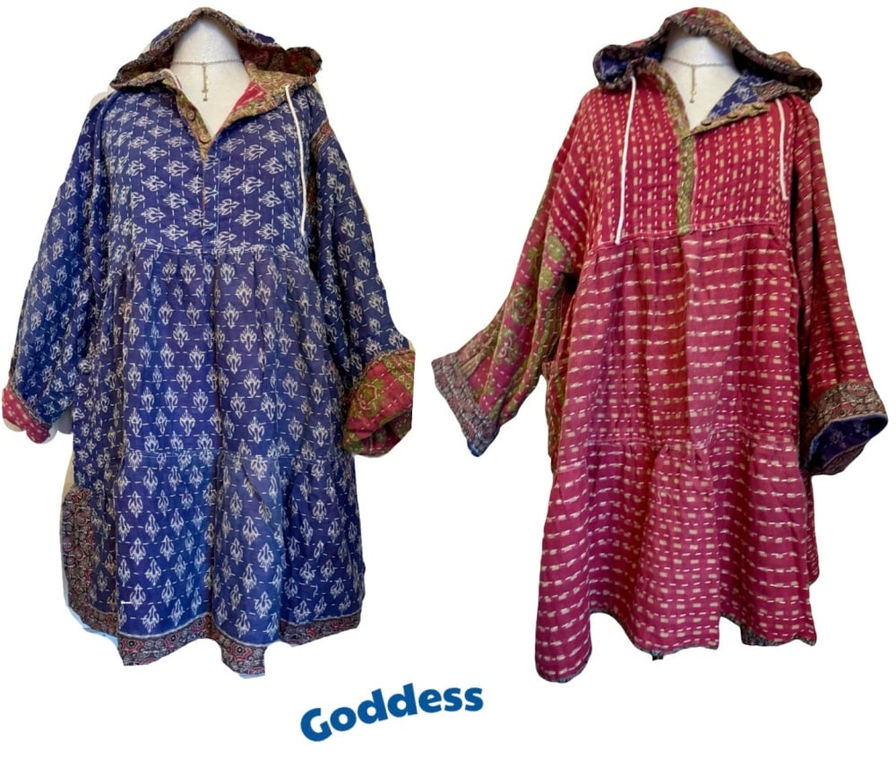 Reversible Kantha Lola prairie smock dress