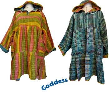 54 inch bust /Reversible Kantha Lola prairie smock dress