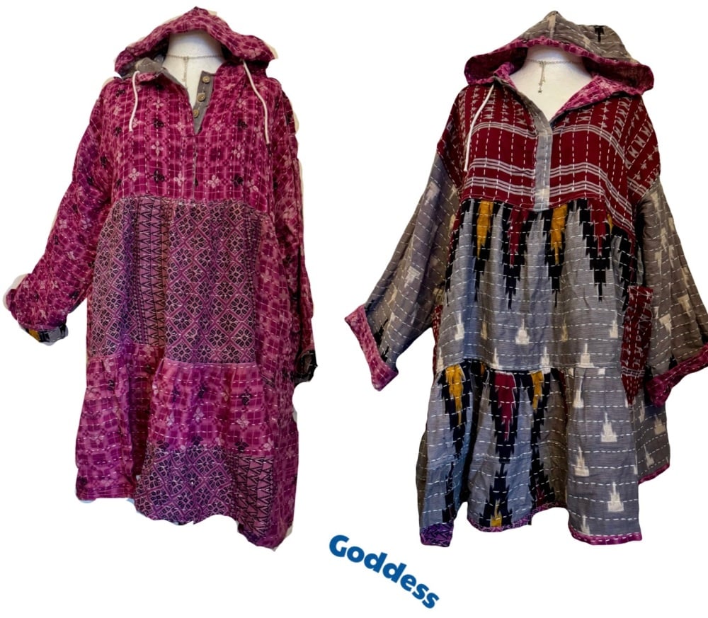 Reversible Kantha Lola prairie smock dress