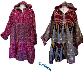 54 inch bust / Reversible Kantha Lola prairie smock dress