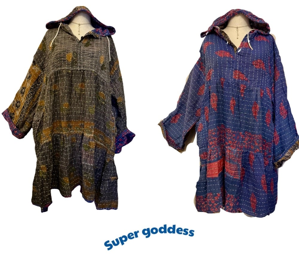 Reversible Kantha Lola prairie smock dress
