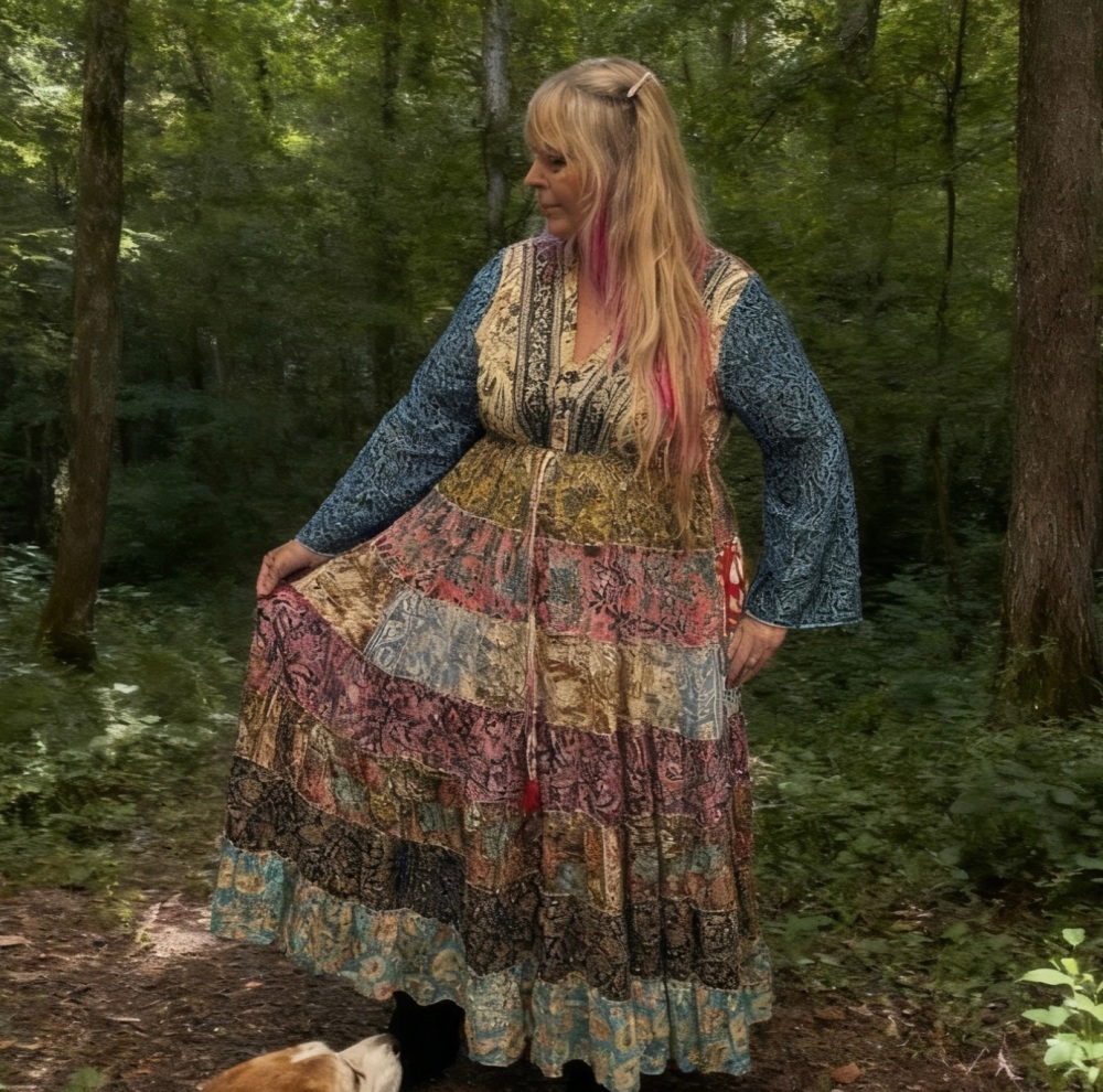 The beautiful Juniper swishy dress ]