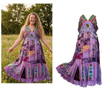 Beautiful Woodstock  patchwork dress curvy