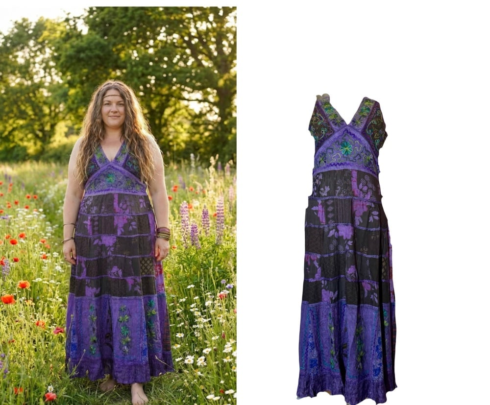 Beautiful Woodstock  patchwork dress curvy