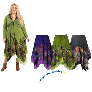 -Faery realm patchwork lace frilled skirt