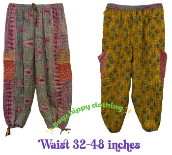 Reversible Kantha cargo trousers