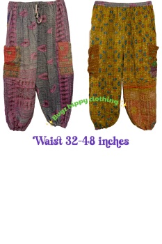 Reversible Kantha cargo trousers