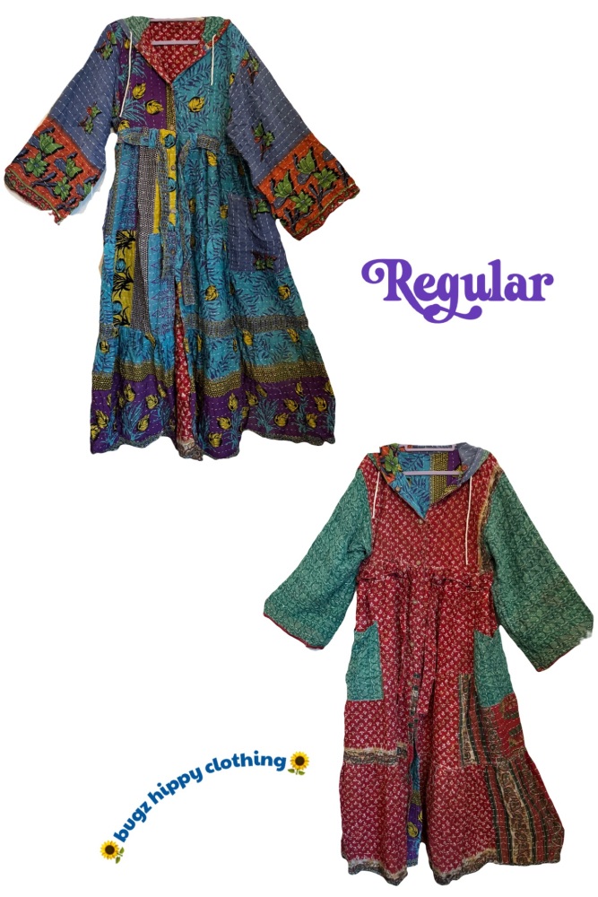 (Regular)Eden goddess Reversible Kantha hooded robe