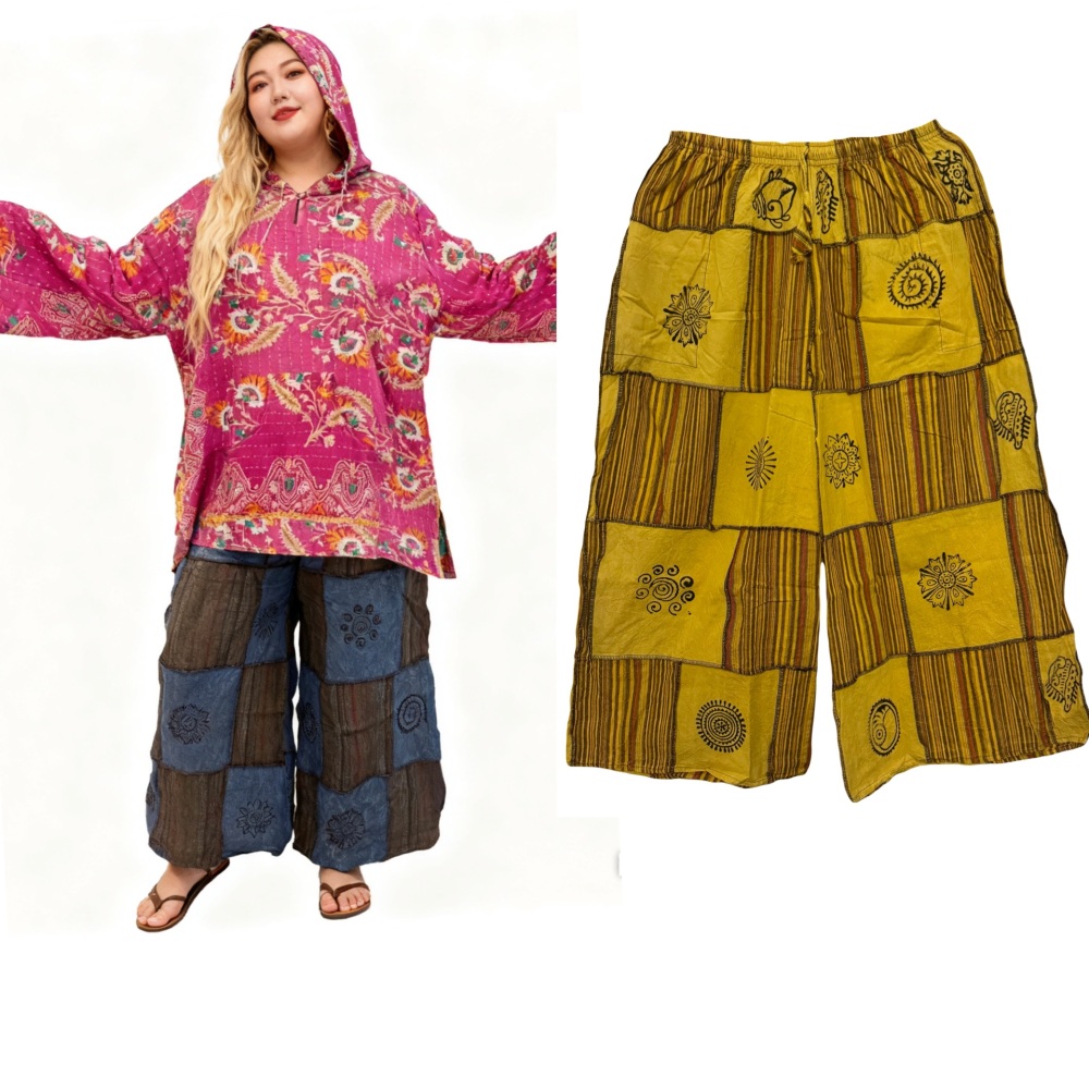 (Sunshine)Fabulous  patchwork flare trousers