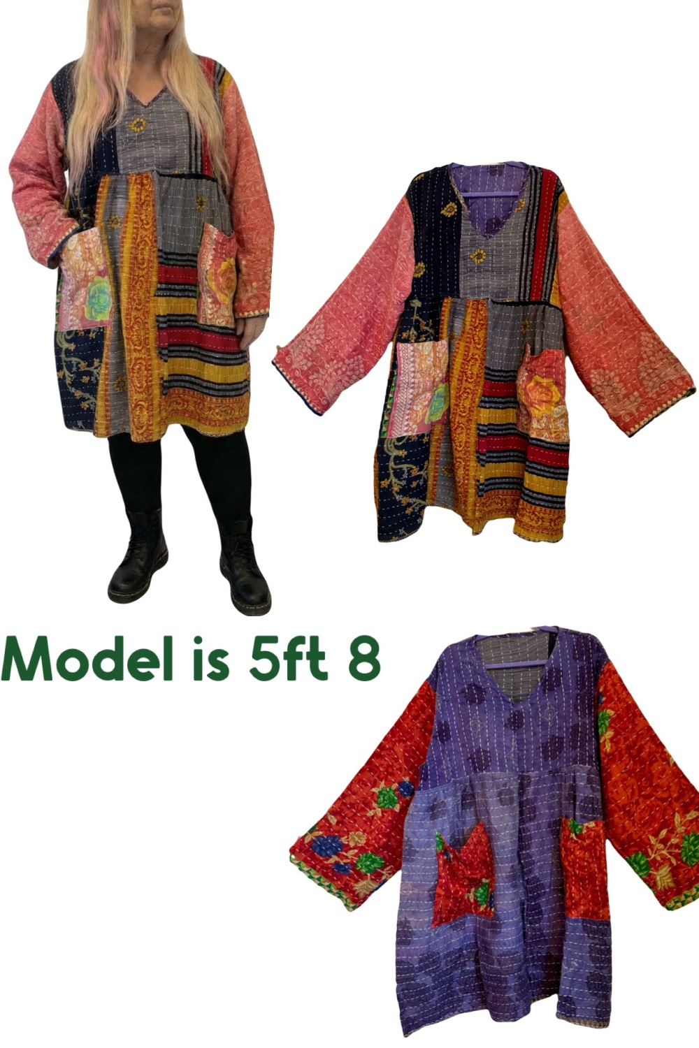 Flora  reversible  smock dress (54 inches waist bust )