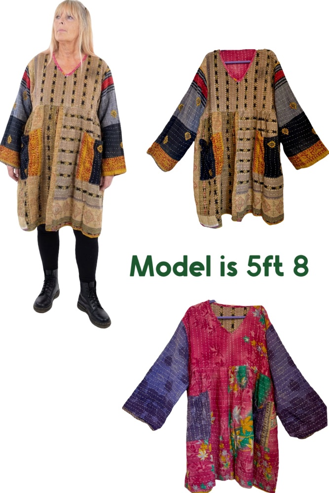 Flora  reversible  smock dress (54 inches waist bust )