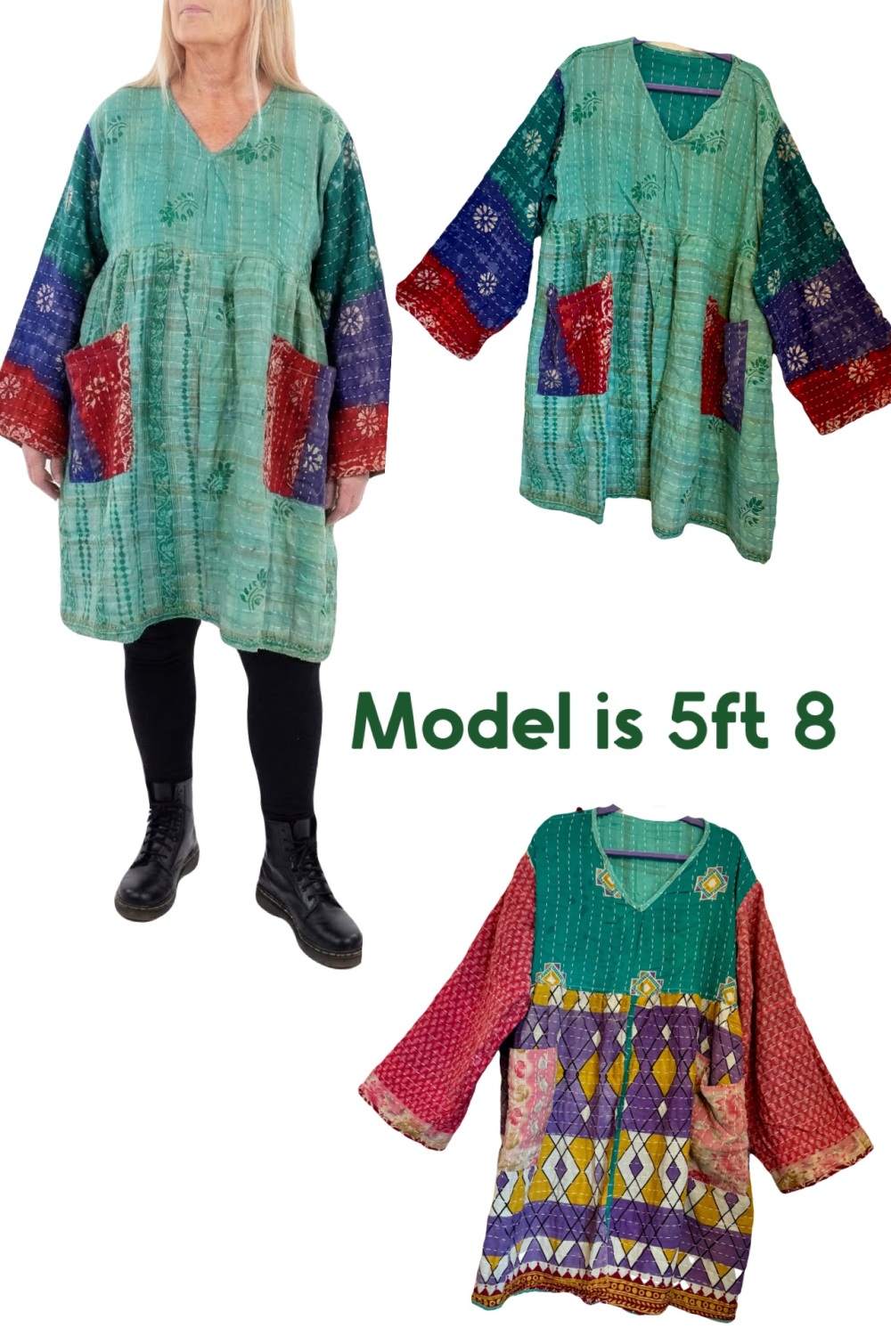 Flora  reversible  smock dress (54 inches waist bust )