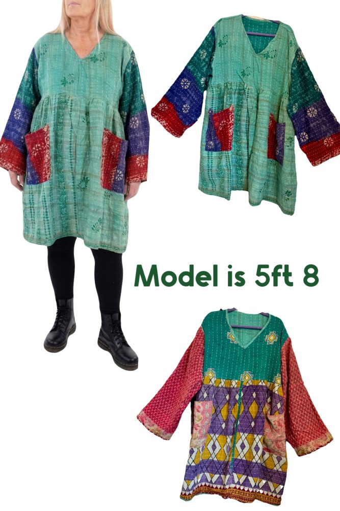 Flora  reversible  smock dress (54 inches waist bust )