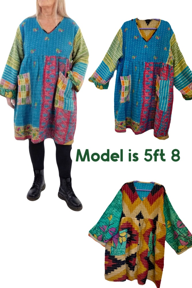 Flora  reversible  smock dress (54 inches waist bust )