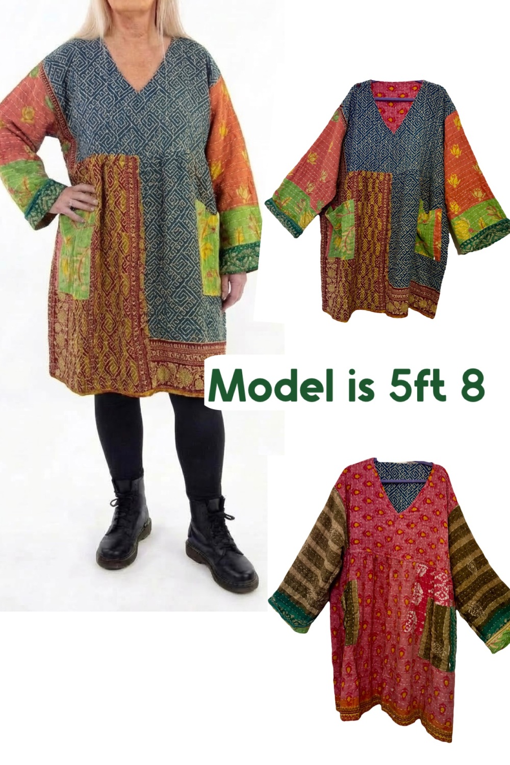 Flora  reversible  smock dress  (60 inches bust )