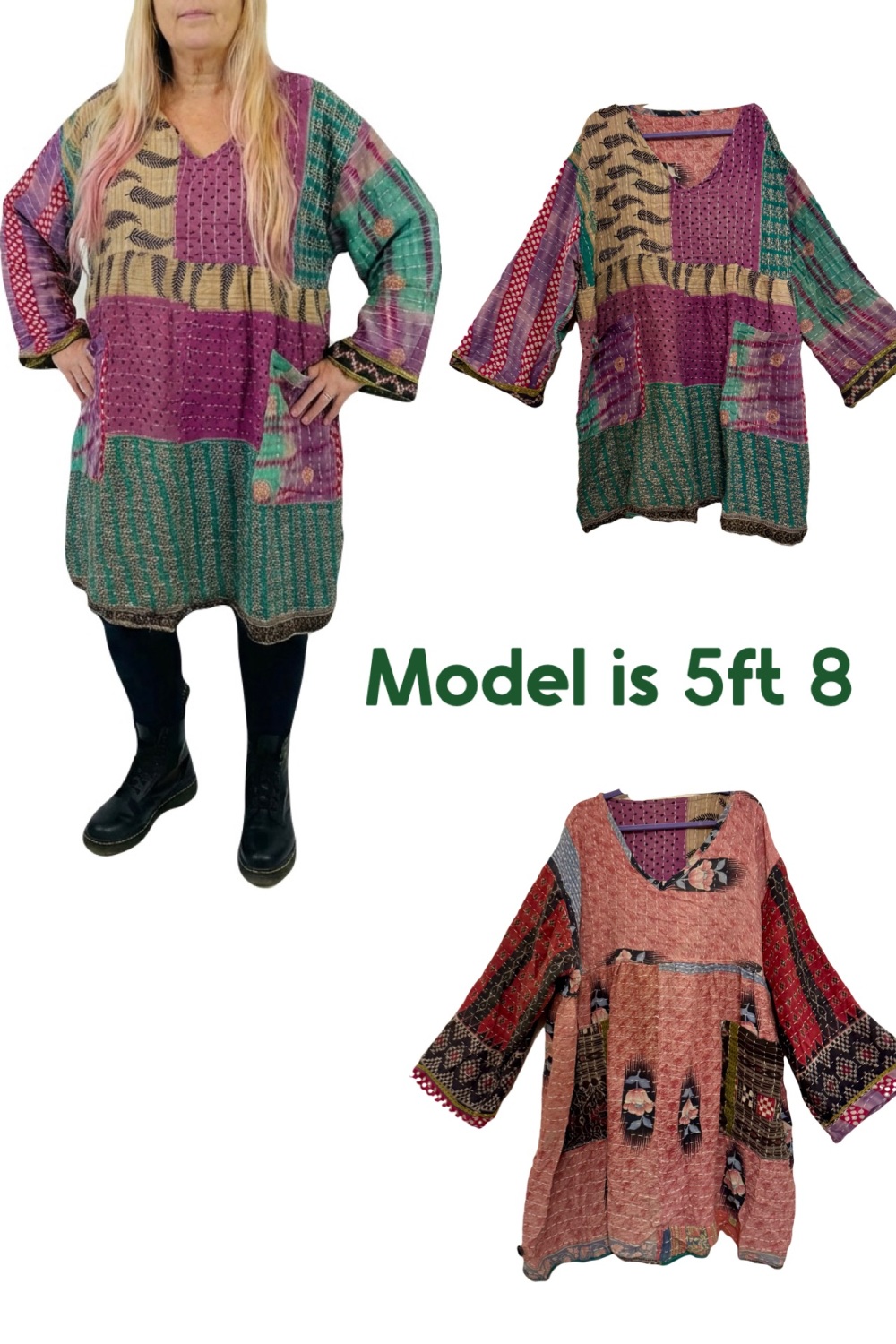 Flora  reversible  smock dress  (60 inches bust )