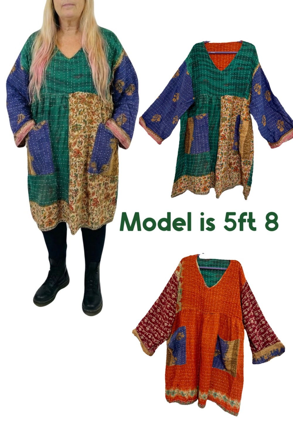 Flora  reversible  smock dress  (60 inches bust )