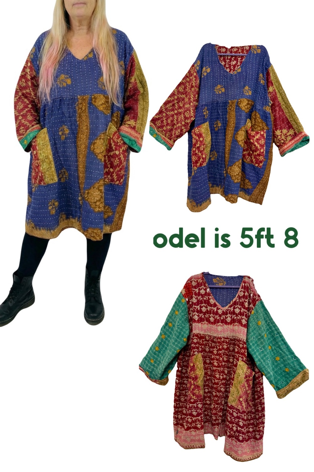 Flora  reversible  smock dress  (60 inches bust )