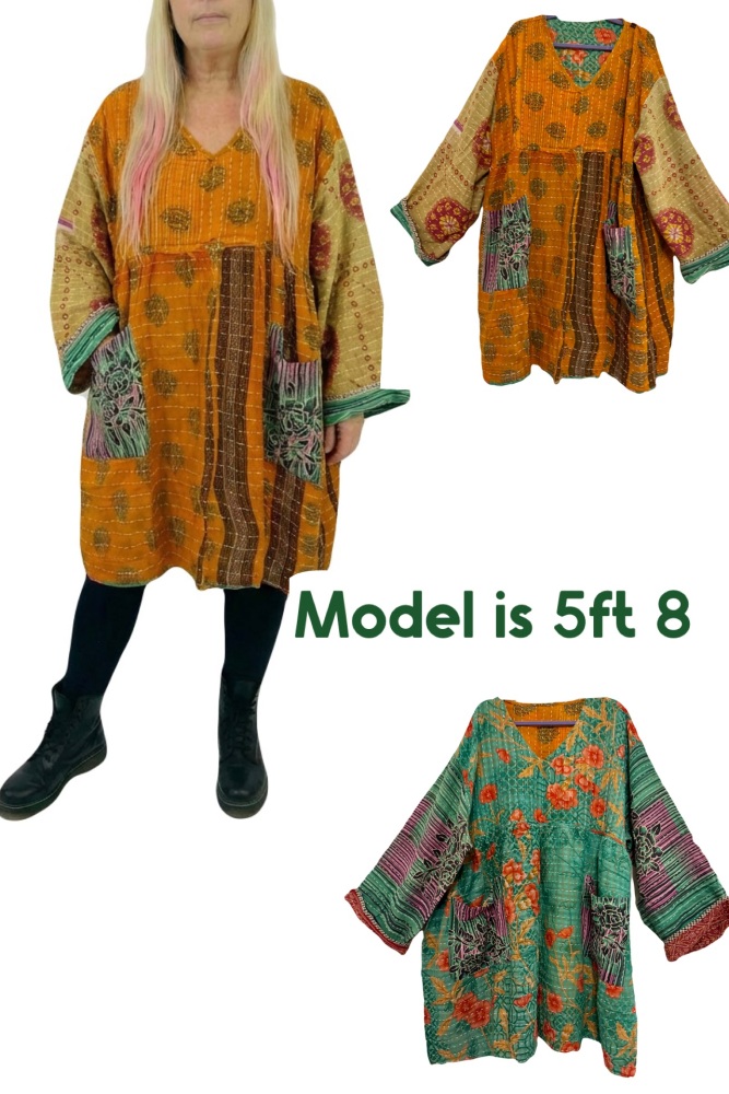 Flora  reversible  smock dress  (60 inches bust )