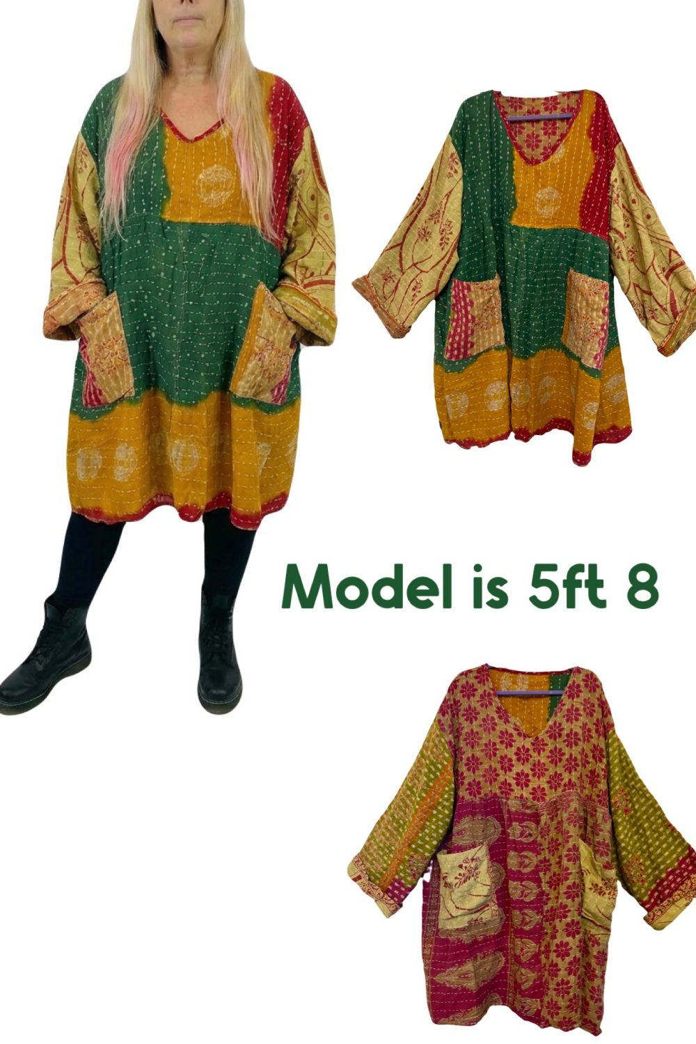 Flora  reversible  smock dress  (60 inches bust )