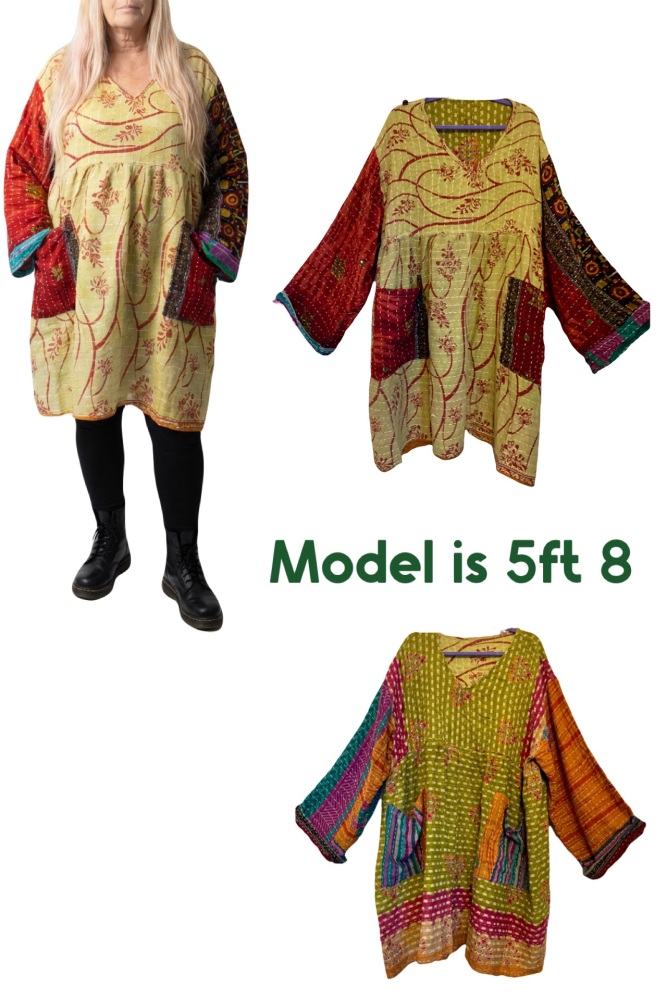 Flora  reversible  smock dress  (60 inches bust )