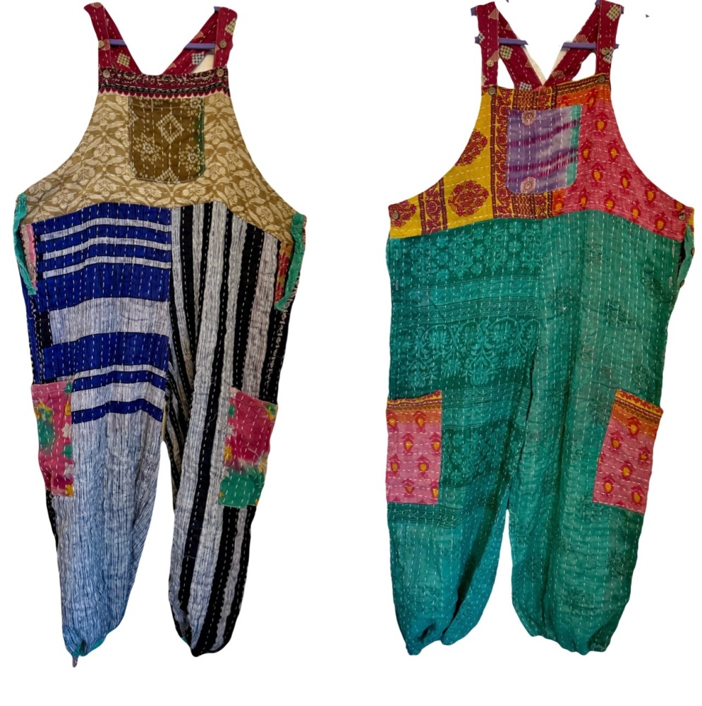 Funky Kantha Georgie reversible  dungarees (curvy)