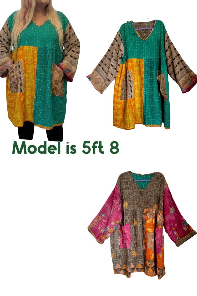 Flora  reversible  smock dress  (60 inches bust )