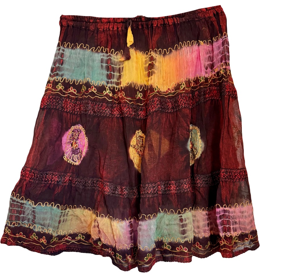Janis tie dye hippy midi  skirt