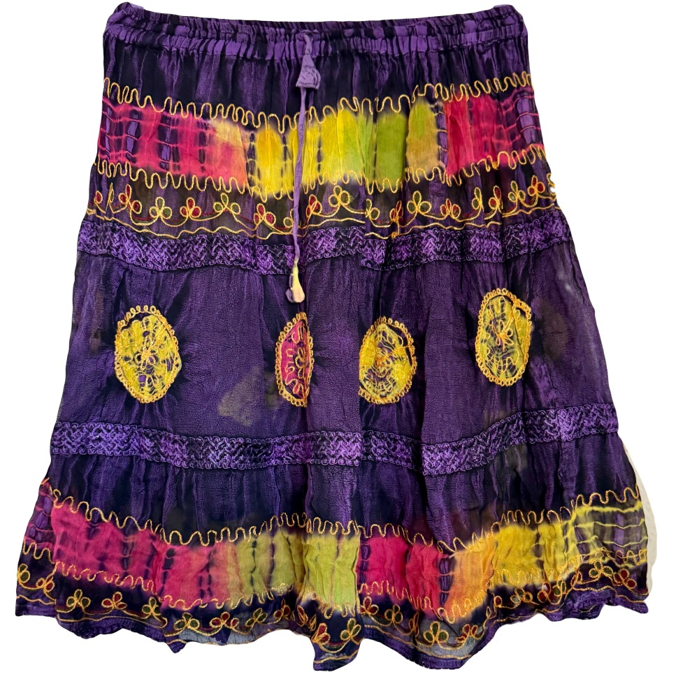 April-Janis tie dye hippy midi  skirt