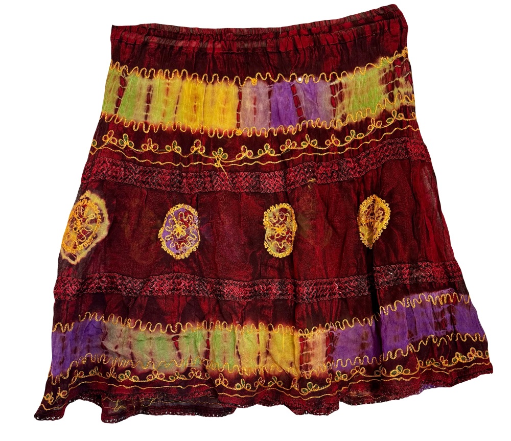 Janis tie dye hippy midi  skirt